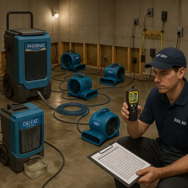 Structural Drying and Dehumidification process in Niles, IL